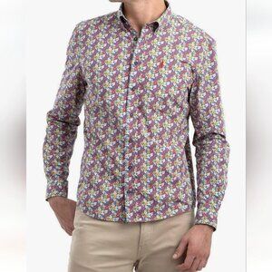 JOHNNIE-O | Hangin Out Floral Long Sleeve Button Down Shirt 'Wake' Casual  M
